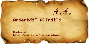 Anderkó Alfréd névjegykártya